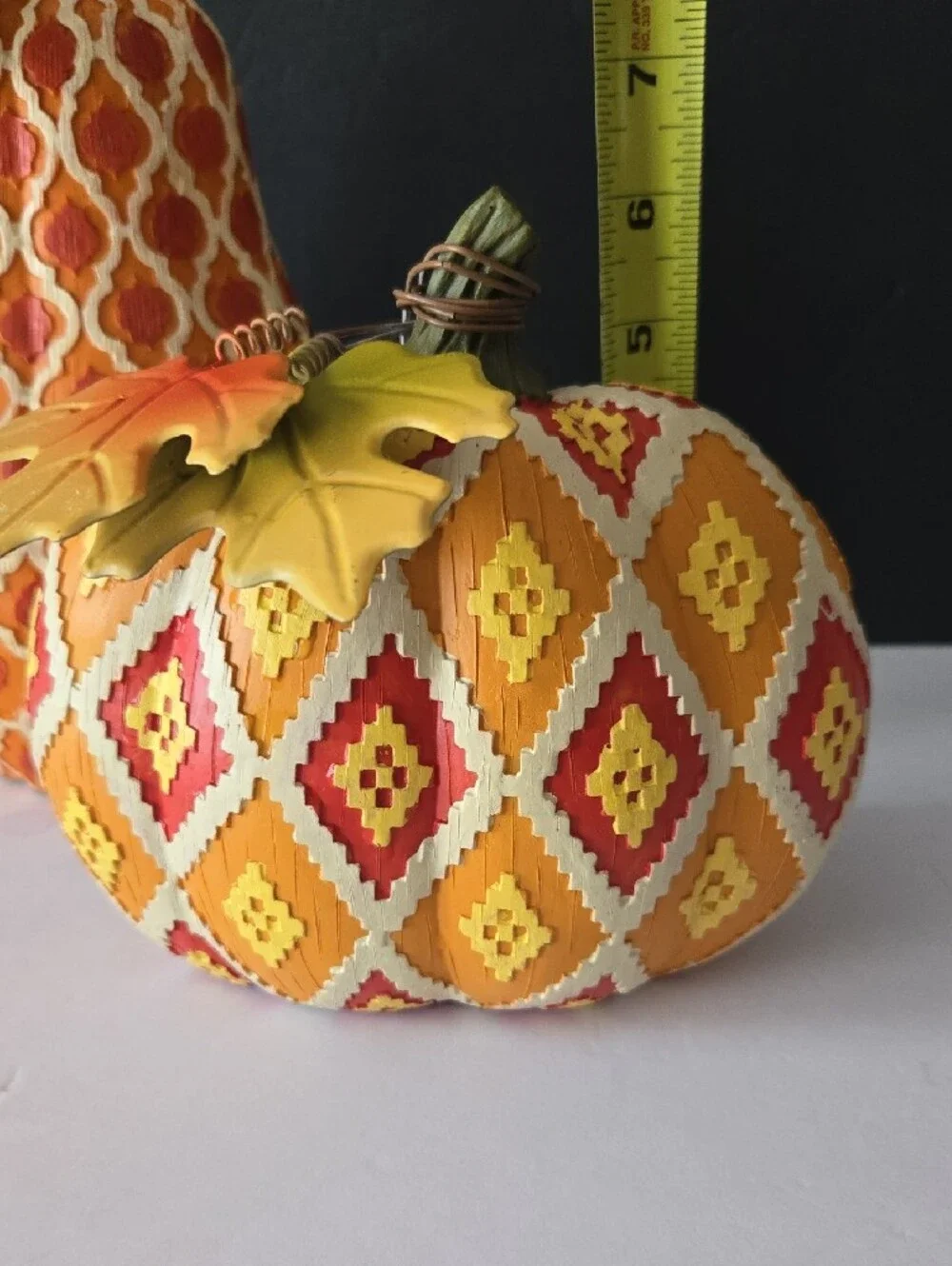 Robert Stanley Design Autumn Resin Mosaic Decorative Pumpkin & Gourd Set